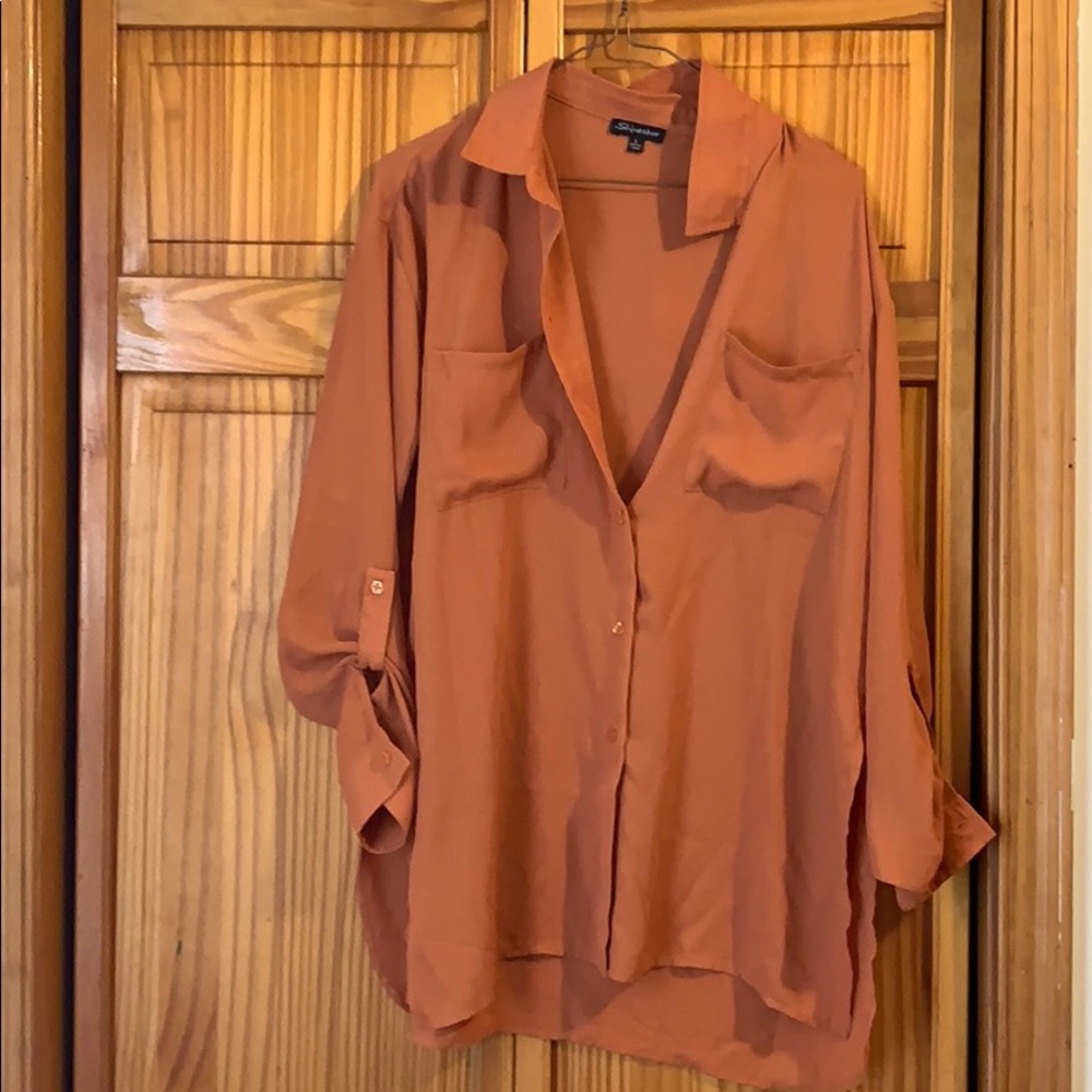 Size Large Burnt Orange Button Up